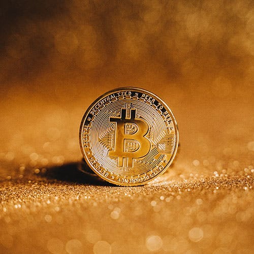 A golden Bitcoin