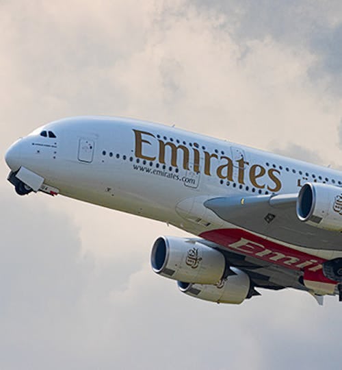 Picture of Emirates aircraft taking off