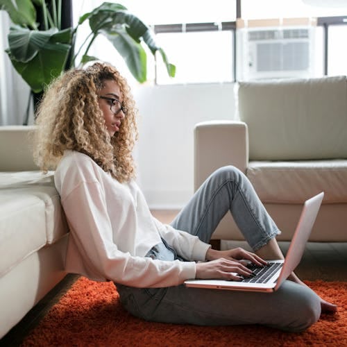 Women researching on laptop