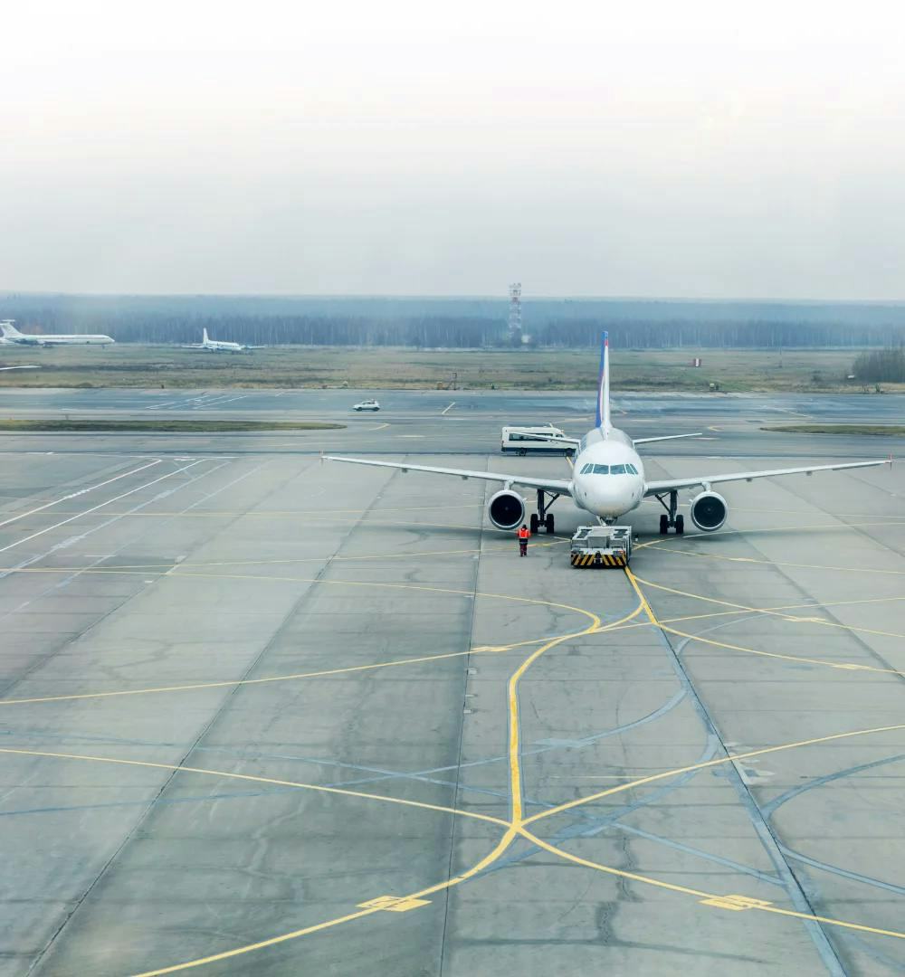  Plane taxiing at airport in Kazakhstan