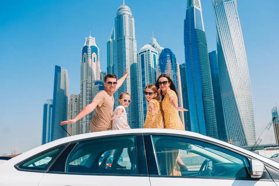 Family on holiday in Dubai