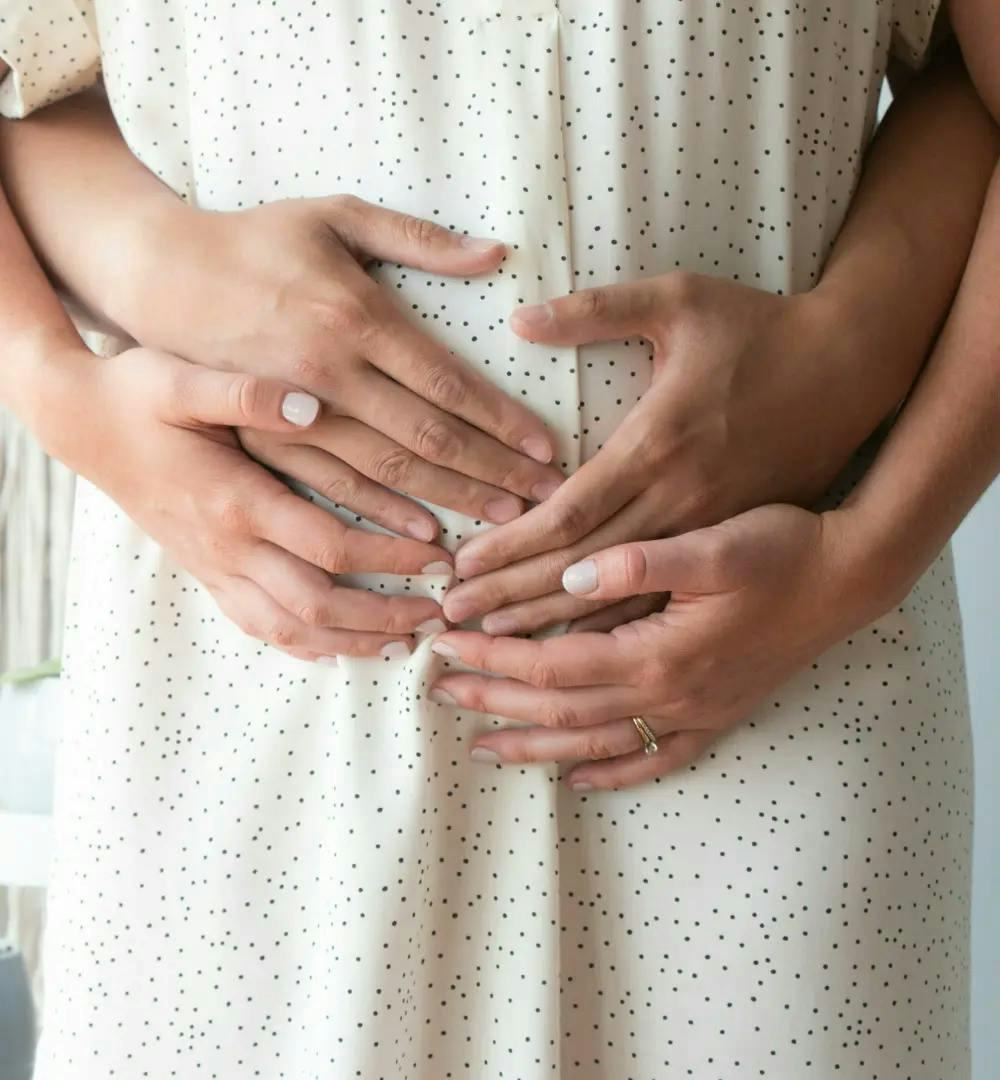 hands holding the baby bump