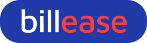 BillEase logo on blue background