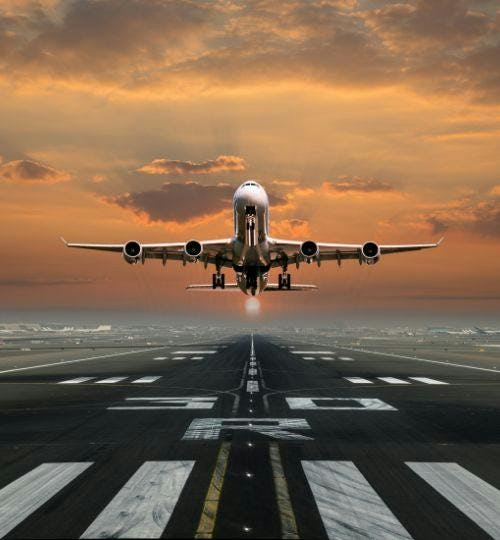 Picture of an aircraft taking off from an airport