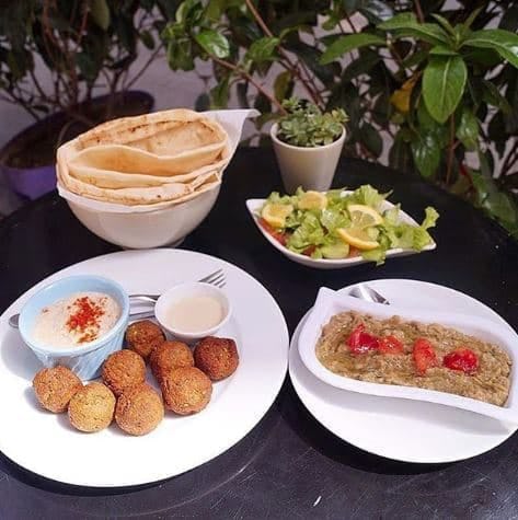vegan falafel and other dishes at falafel zone istanbul