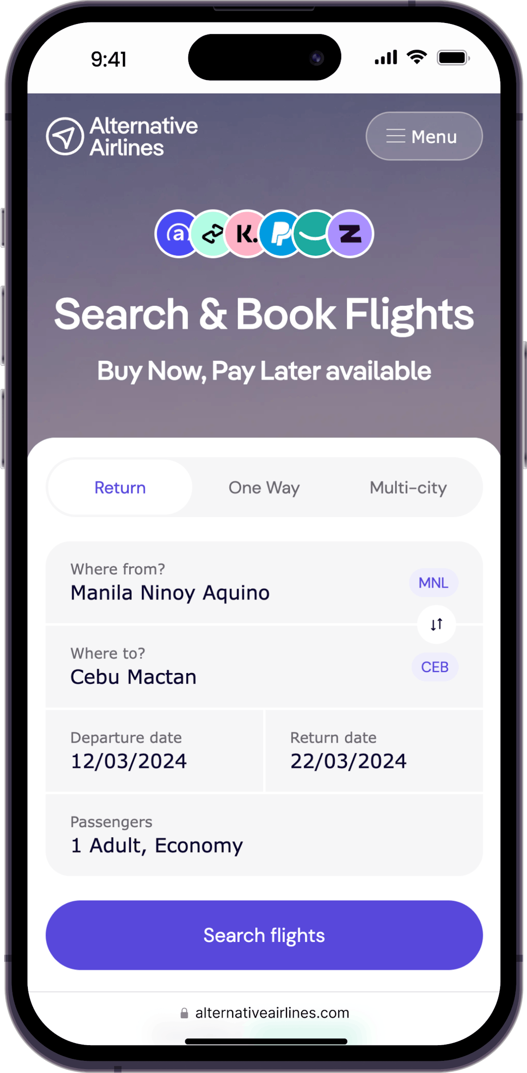 Step 1 - how to buy flights with Philippine Pesos