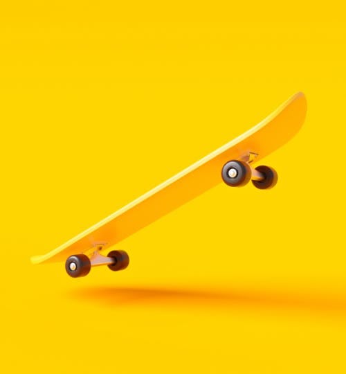 Yellow skateboard