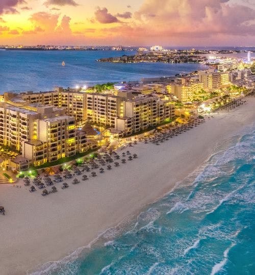 Beach resorts in Cancun, Mexico