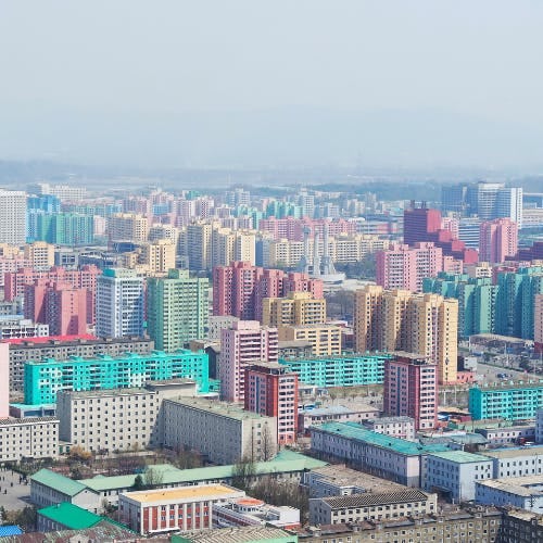 Skyline in Pyongyang, North Korea
