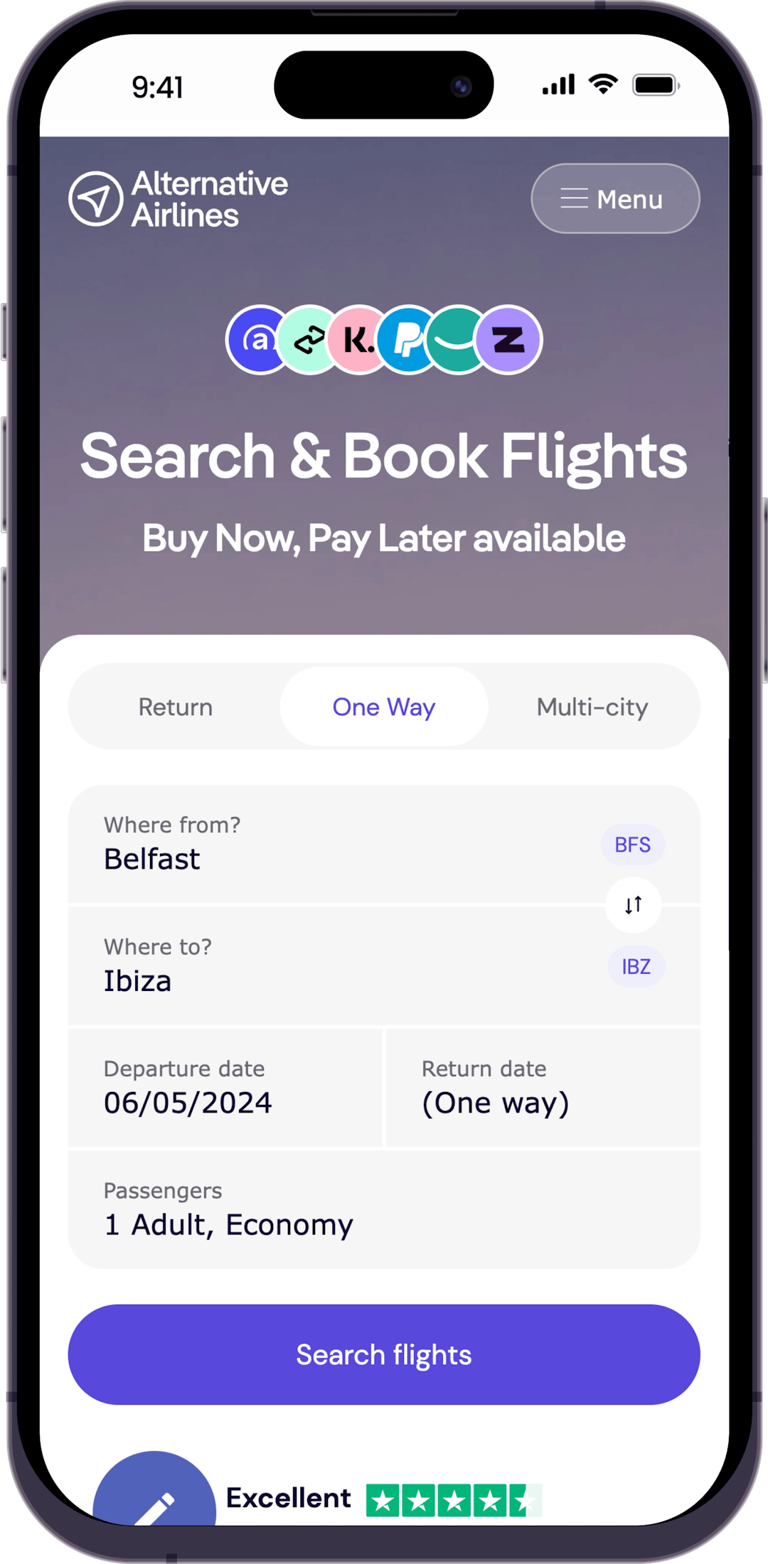Step 1 - Search for flights