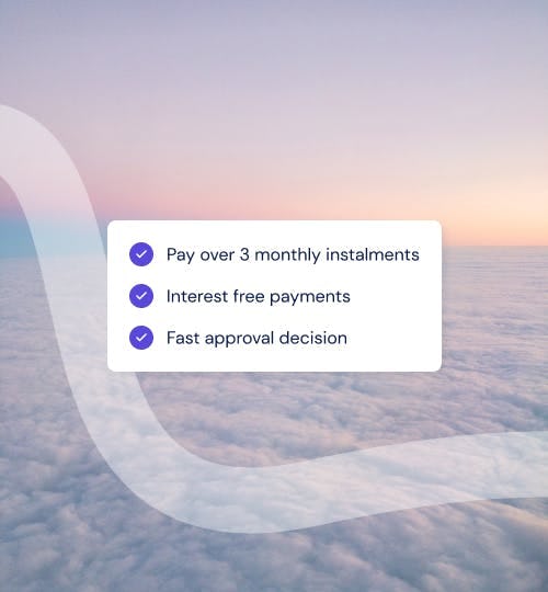 Pay in 3 monthly instalments, interest-free payments, fast approval decision