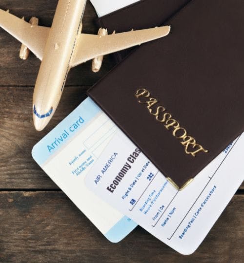 Boarding passes and passports