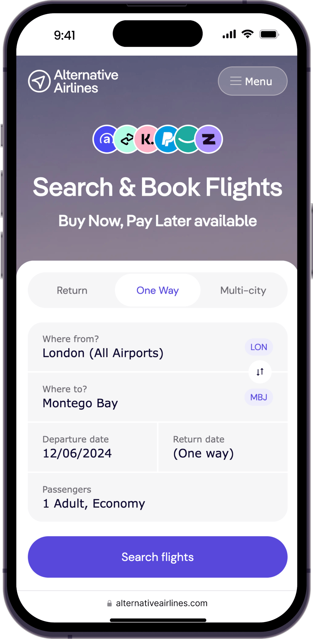 Step 1 - search for flights