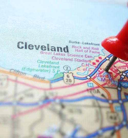 Cleveland on a map