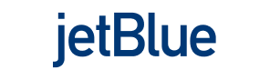 jetBlue logo in white rounded rectangle box