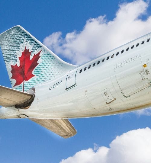 Tail of Air Canada plane
