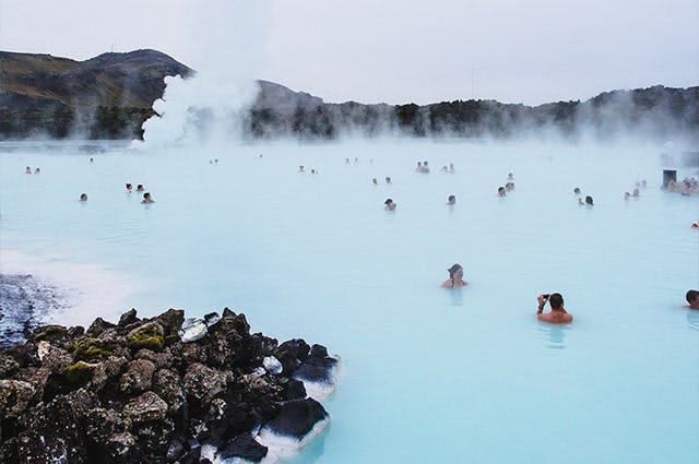 blue lagoon waters in iceland