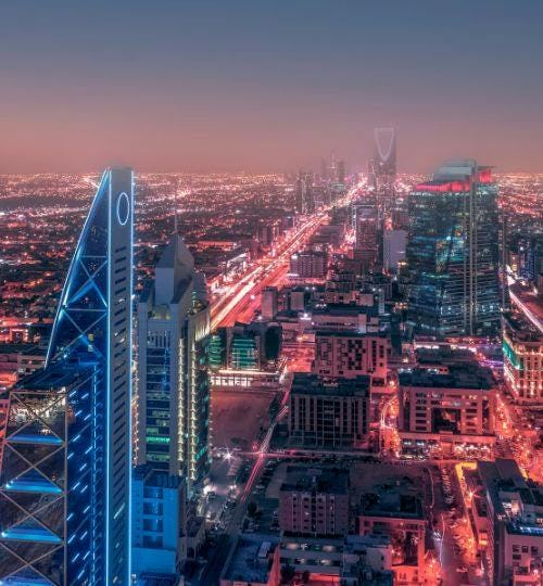 View of Riyadh city at night