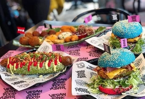 vegan food junk bar colourful buns
