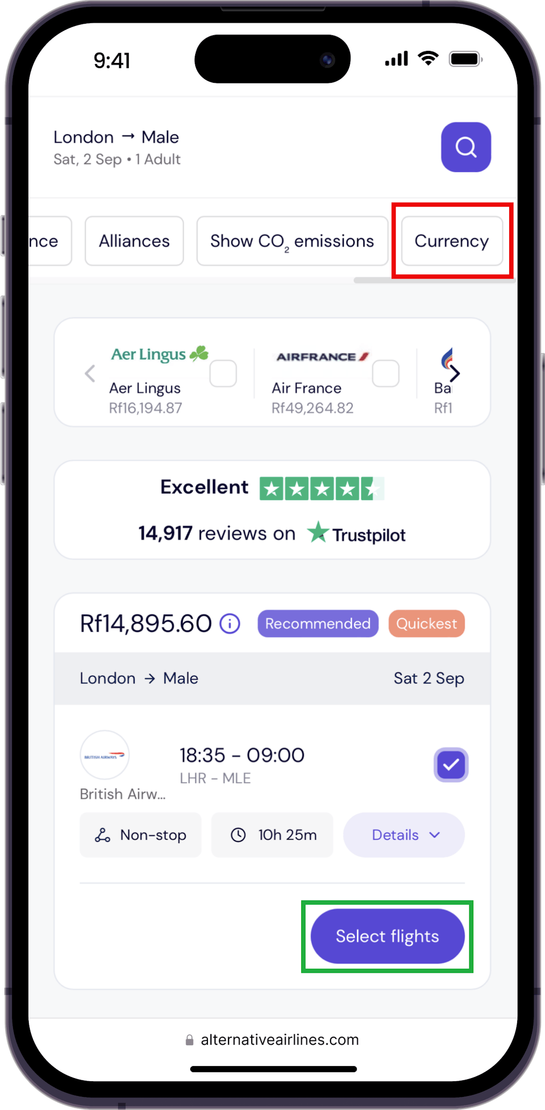 Step 4 - Select Flights and Confirm Booking