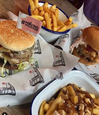vegan burgers fries and potine at Bloc Glasgow