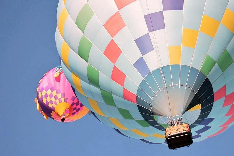 A hot air balloon flying 