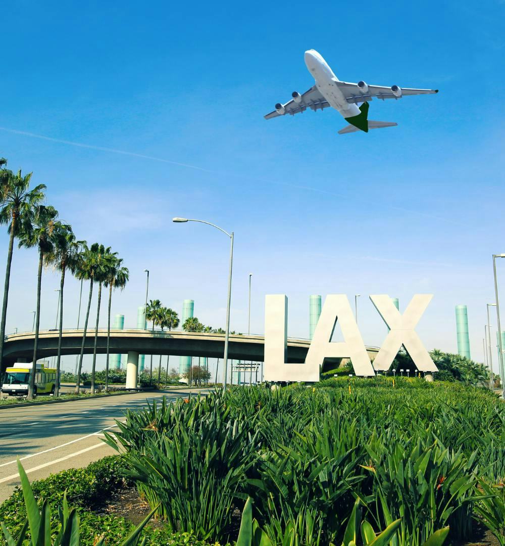 LAX sign outside Los Angeles International Airport