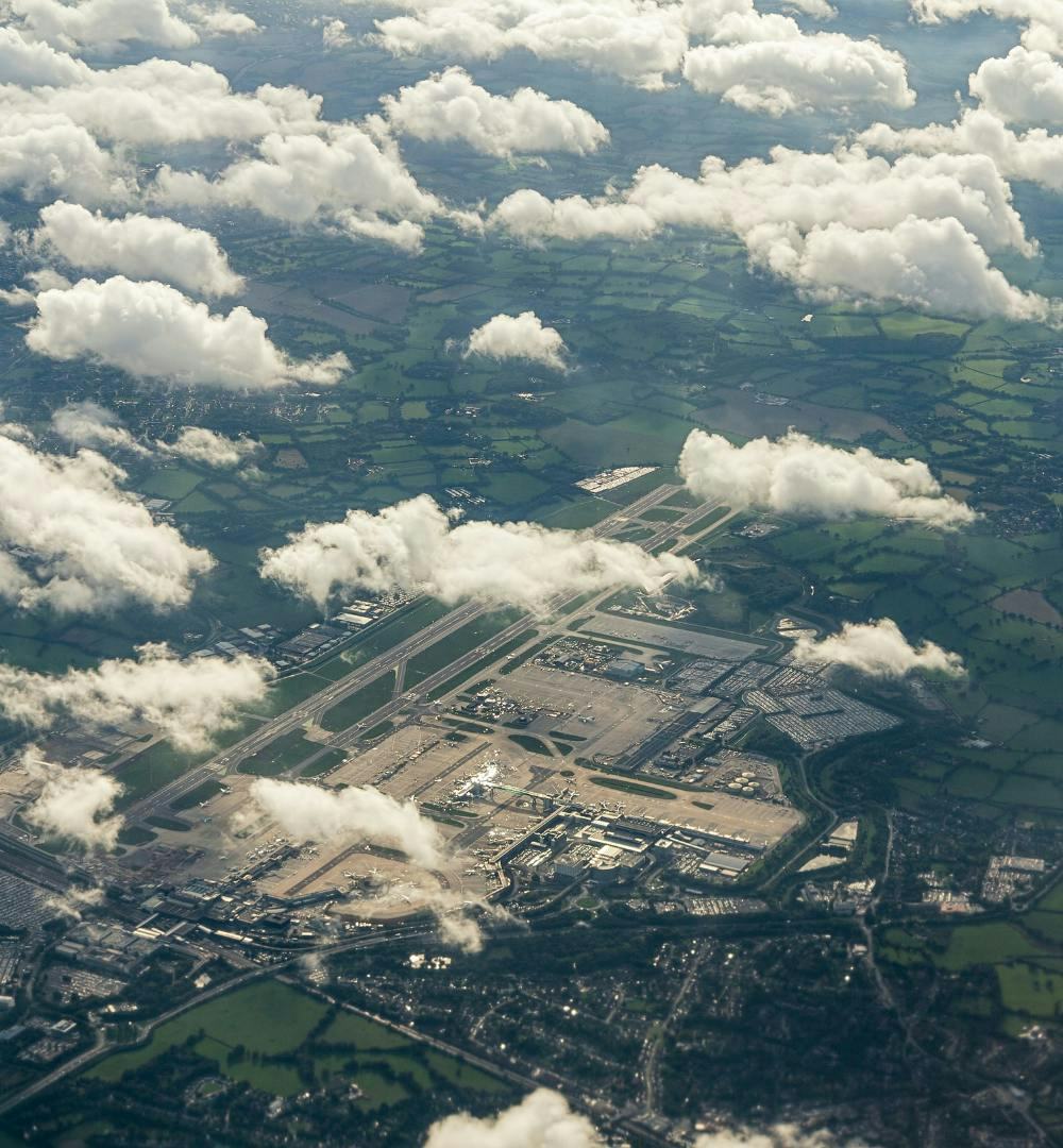 An aerial view of London Gatwick Airport