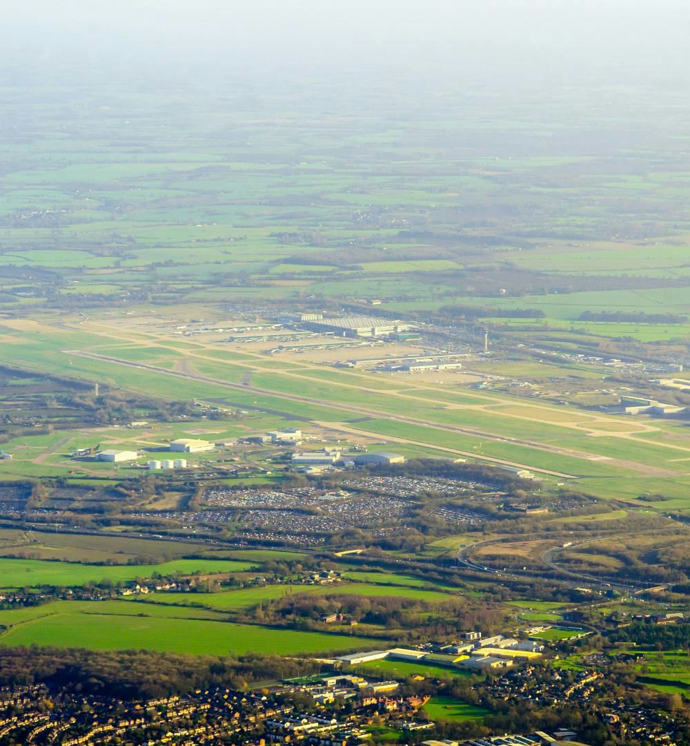 An aerial view of London Stansted Airport