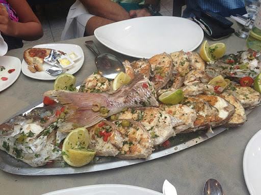 Fish dish at a fish restaurant in Marsaxlokk
