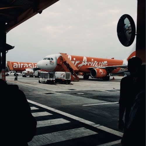 AirAsia aircraft stationary at the airport
