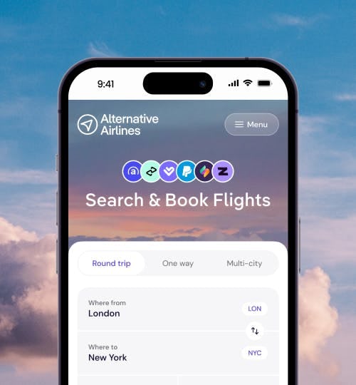 Alternative Airlines search form