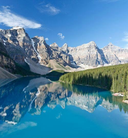 Lake with mountains in Canada