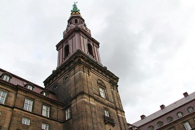 A stone tower at Christiansborg Palace 