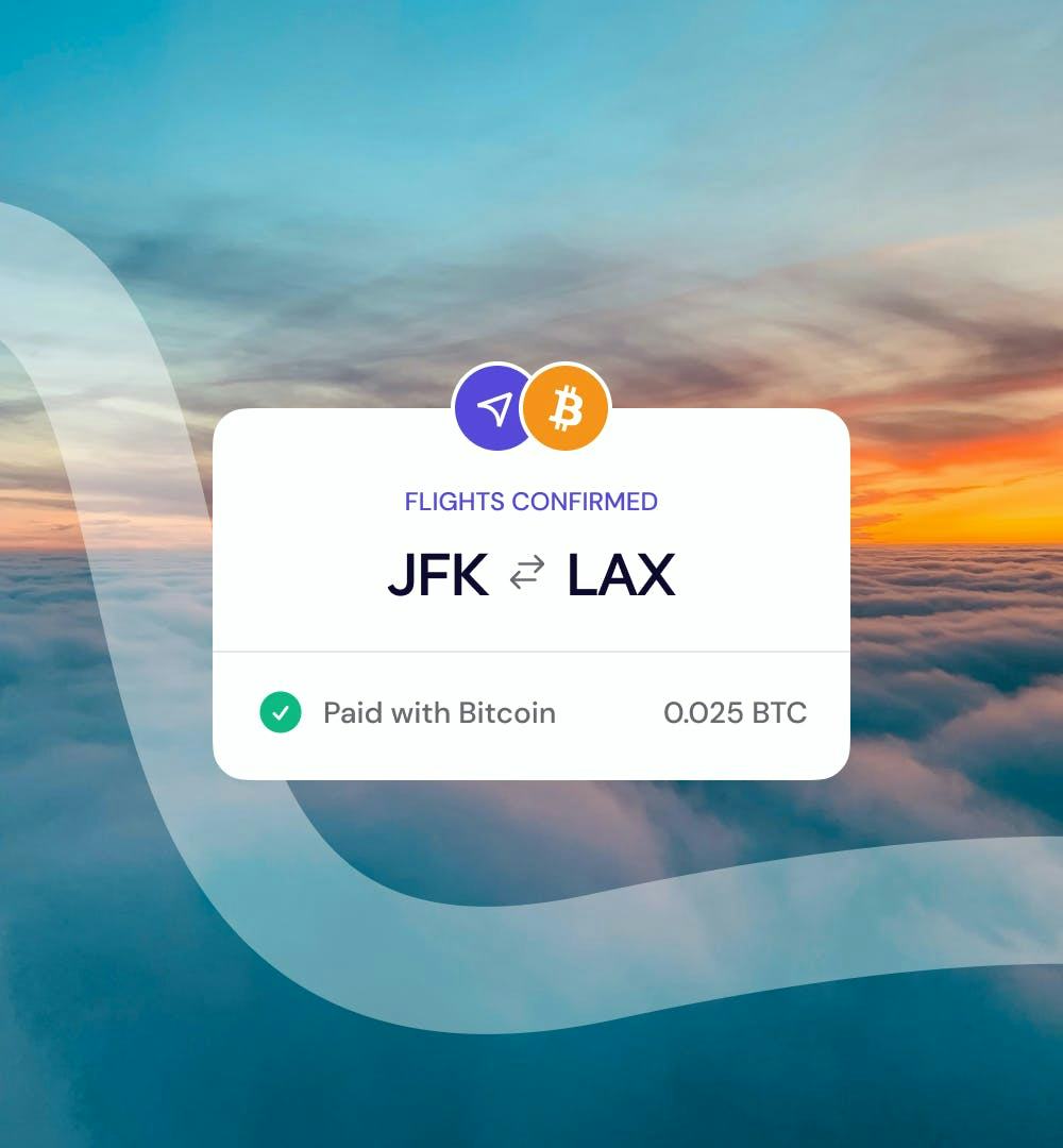 Flights booked with Bitcoin