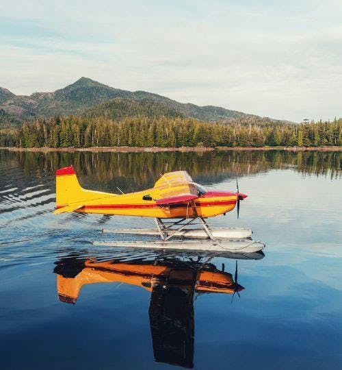 Seaplane on a lake