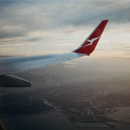 Qantas Wing over Townsville, Australia