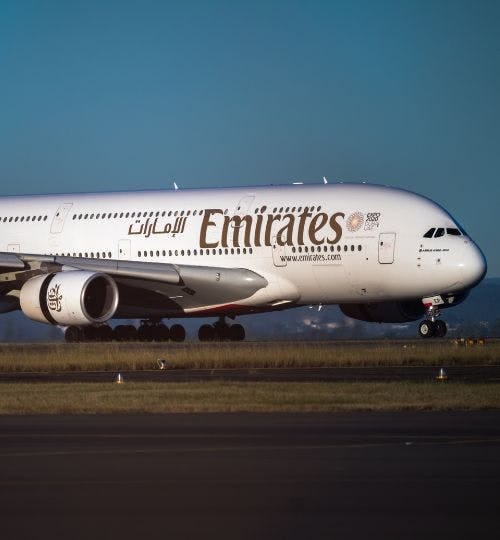 Picture of Emirates aircraft on runway
