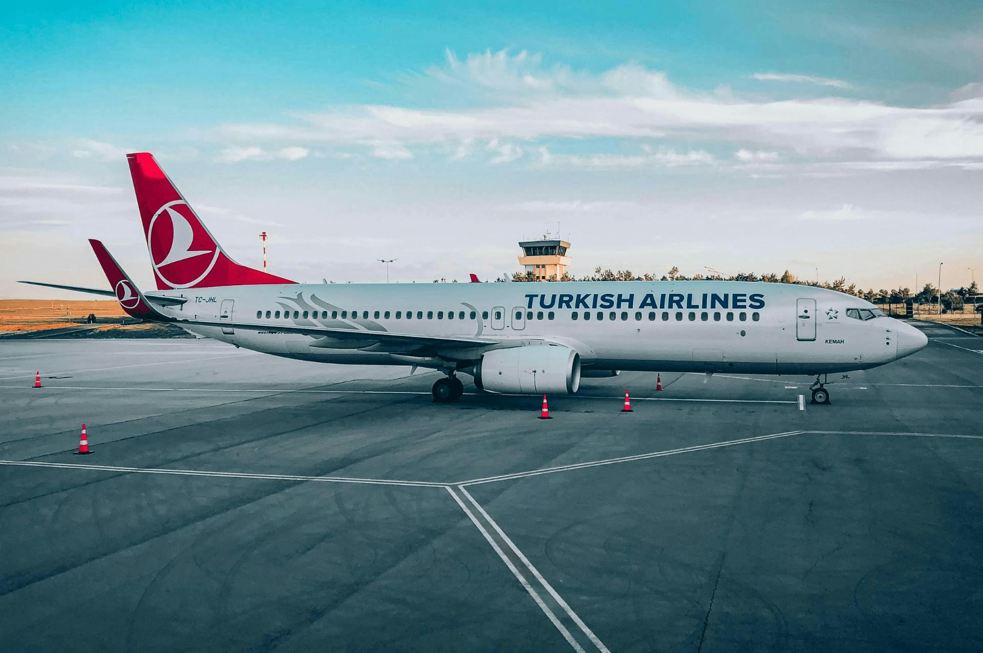 Turkish Airlines aircraft parked at airport