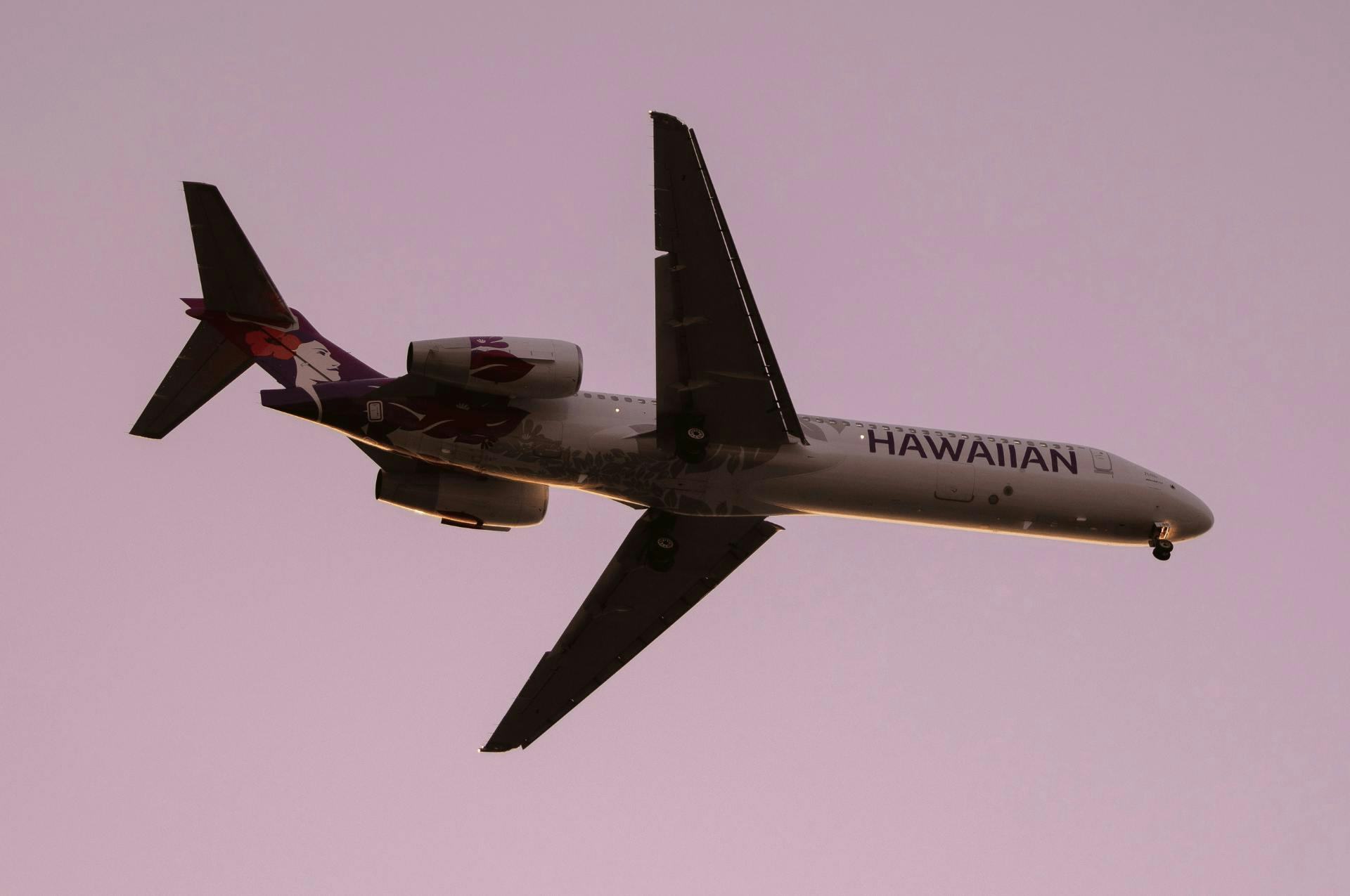 Hawaiian Airlines plane in sky