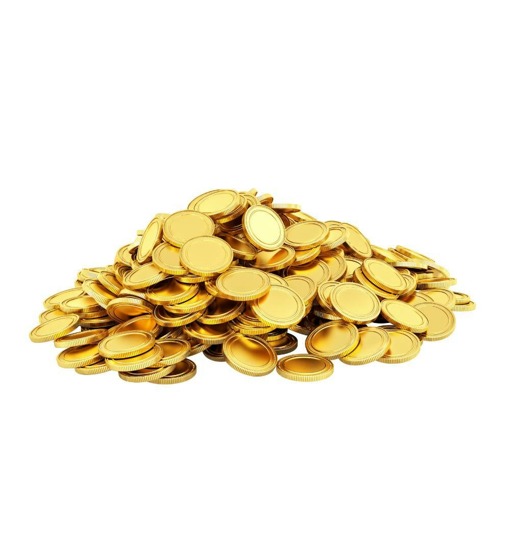 A small pile of gold coins