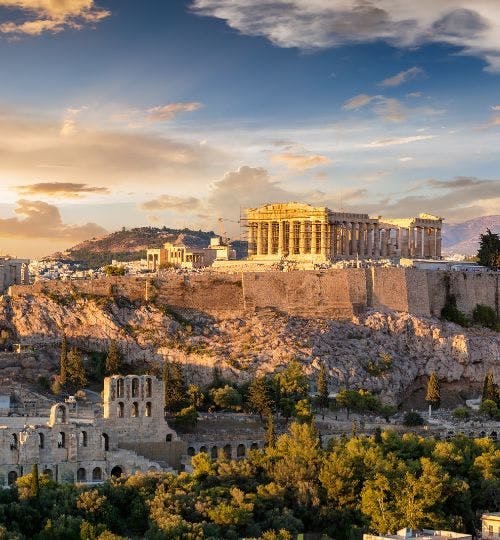 View of the Parthenon in Athens, Greece