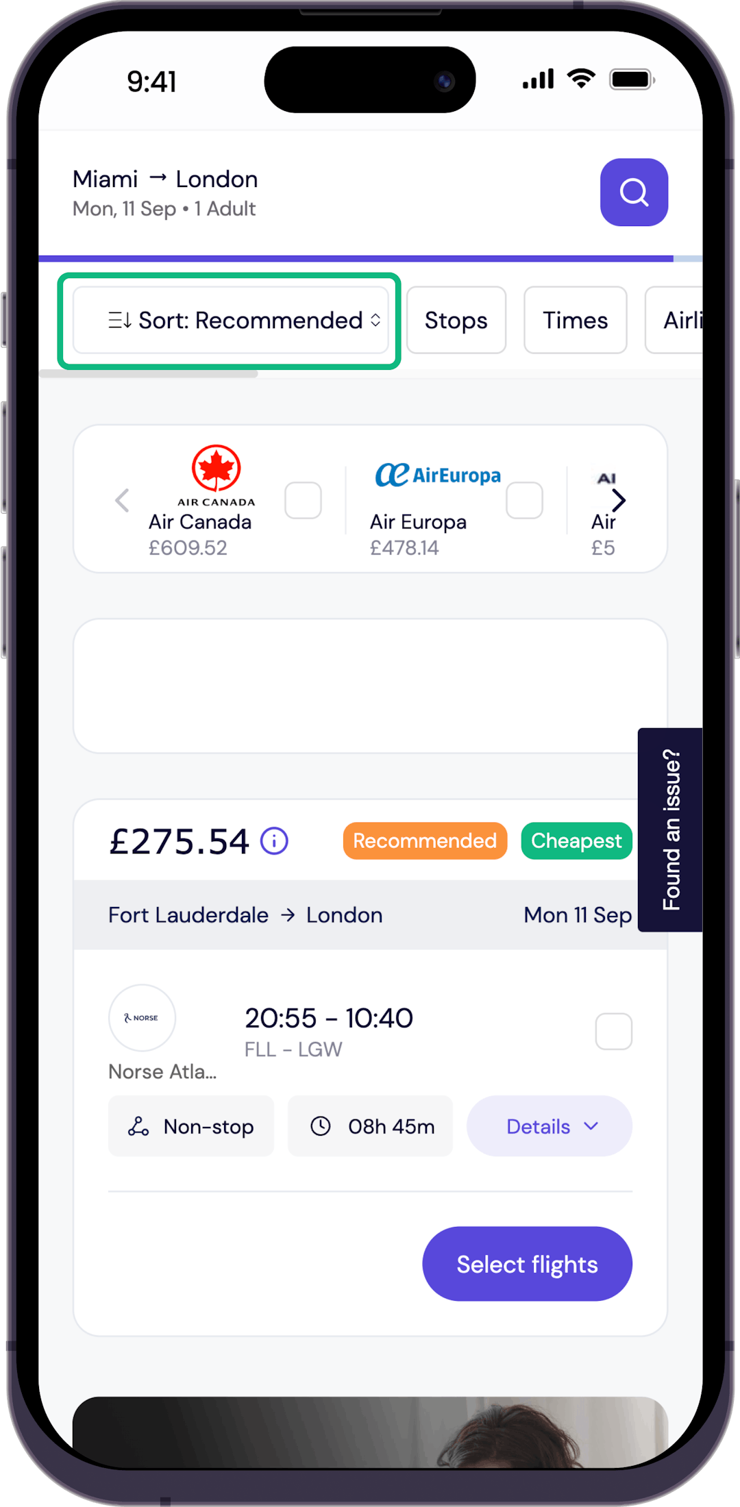 Step 3 - Use our filters to select your cheapest flight