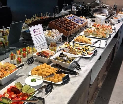 Picture of a buffet in Bidvest Premier Lounge, Cape Town Airport