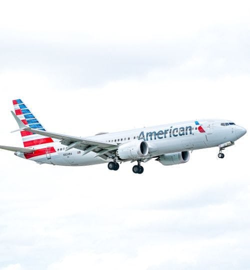 American Airlines aircraft in air