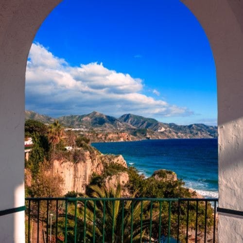 View of Malaga coast from a balcony