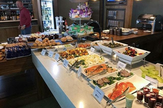 A buffet service at Bidvest airport lounge