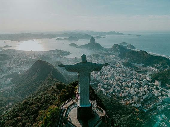 Christ the Redeemer sat on the Corcovado Mountain