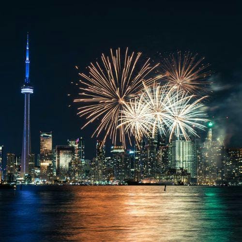 Fireworks in Toronto City 