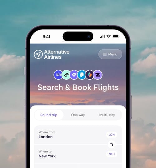 Alternative Airlines search form